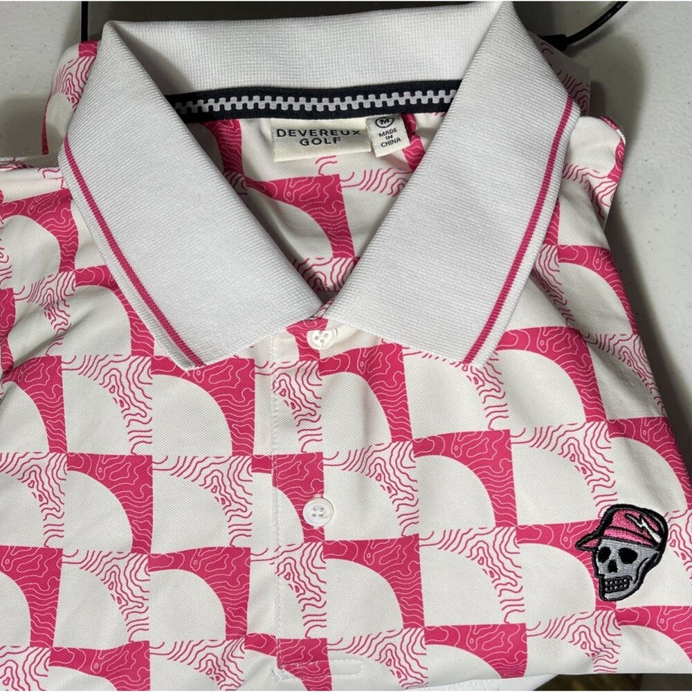 Devereux Golf Men’s Pink & White Patterned Polo
